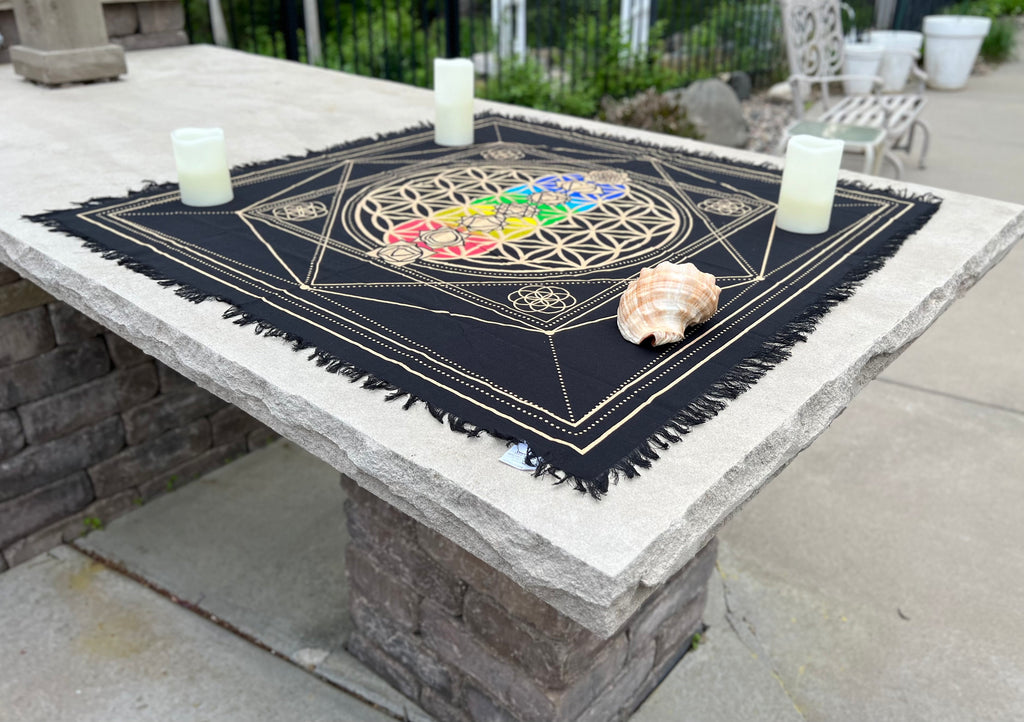Altar Cloth Tarot Witchcraft Table Cloth Cover Wall Decor Wall Art 36 X 36 Inches - DharmaObjects