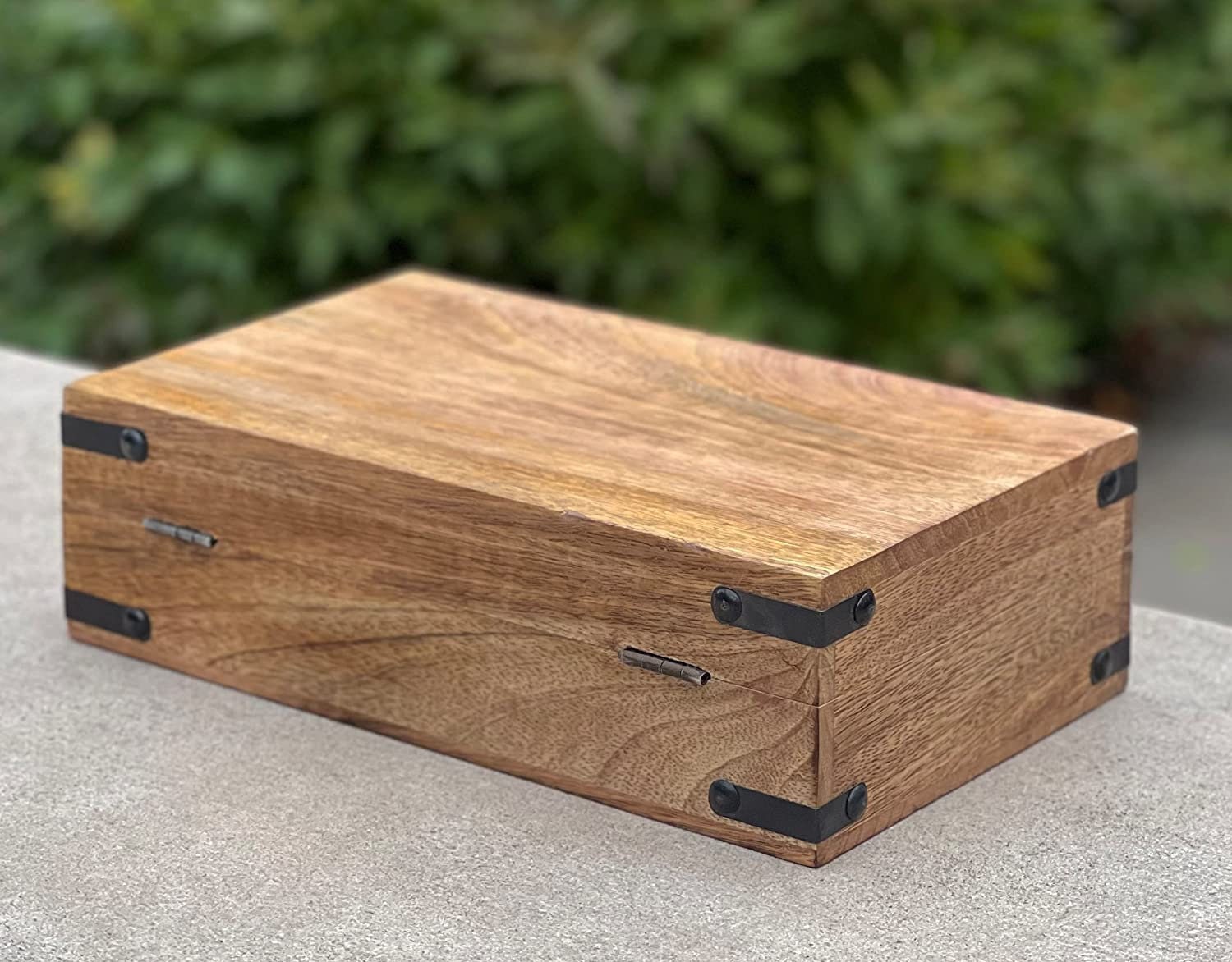 Hand Carved Jewelry Trinket Keepsake Wooden Storage Box - DharmaObjects