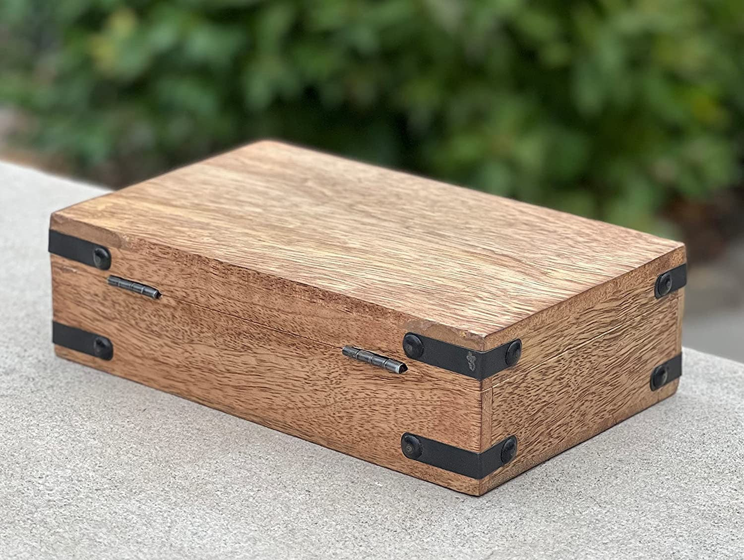 Hand Carved Jewelry Trinket Keepsake Wooden Storage Box - DharmaObjects