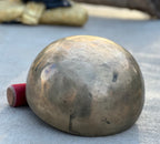 Rare Antique Thadobati Style Tibetan Singing Bowl 5.75" | Dark Patina Heart Chakra F Note Bowl with Mallet & Cushion - DharmaObjects