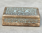 Hand Carved Egyptian Eye of Ra Wooden Box Keepsake Jewelry Storage