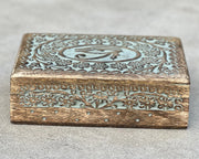 Hand Carved Egyptian Eye of Ra Wooden Box Keepsake Jewelry Storage