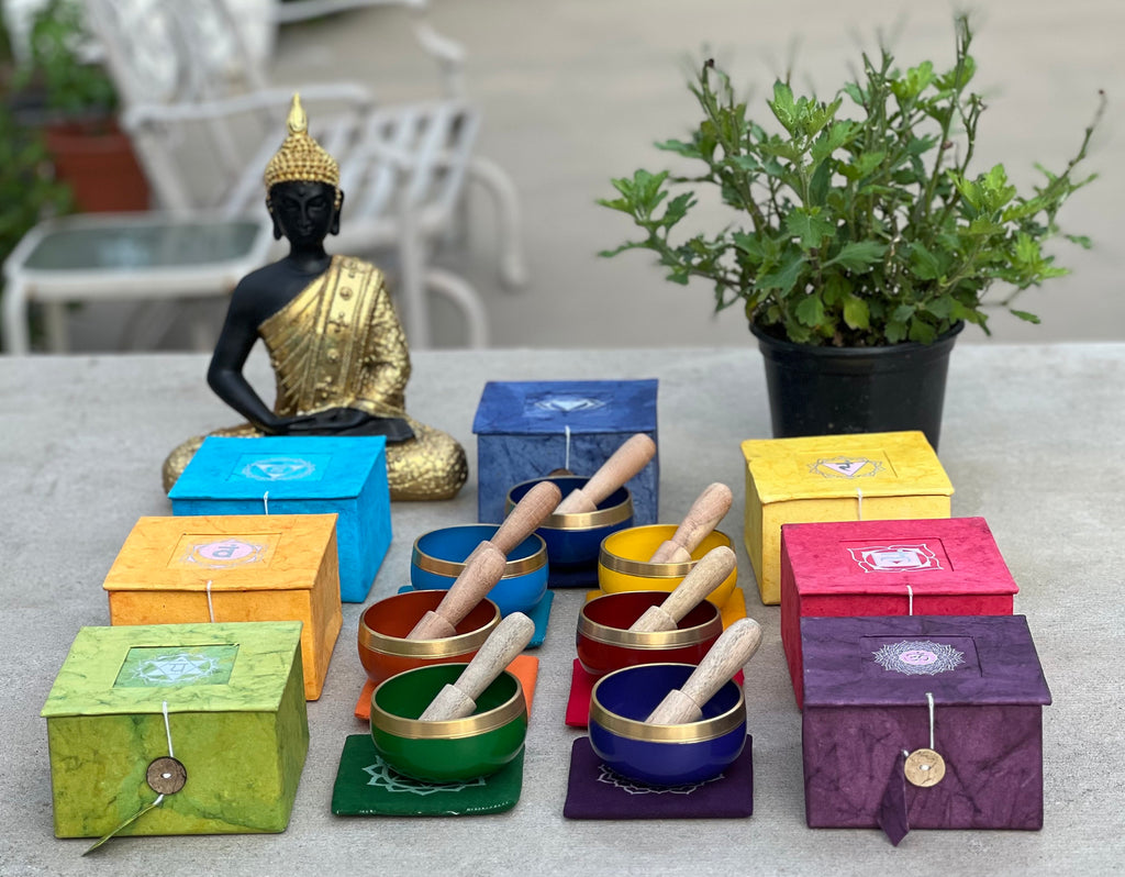 Chakra Singing Bowl Gift Box Set – Palm Size