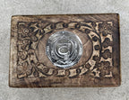 Hand Carved Chakra Wooden Box Keepsake Jewelry Storage