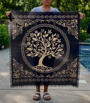 Tree Of Life Altar Cloth Tarot Witchcraft Table Cloth Cover Wall Decor 36 X 36 Inches