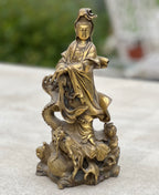 Kuan Yin Quan Yin Brass Statue Female Buddha Blessing
