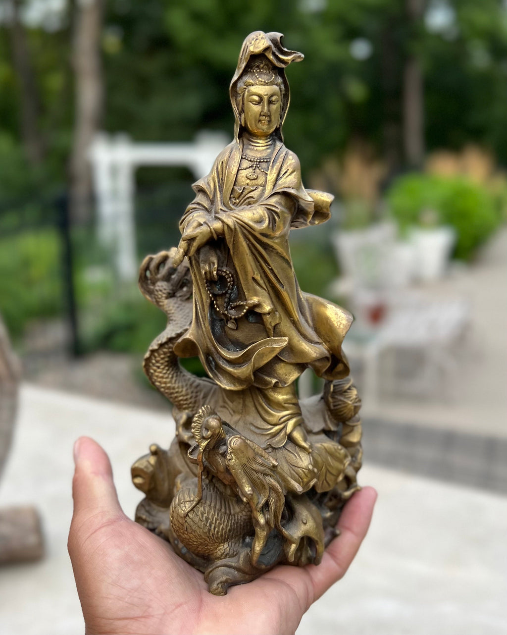 Kuan Yin Quan Yin Brass Statue Female Buddha Blessing