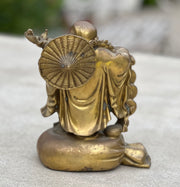 Laughing Buddha Brass Old Statue for Good Luck And Happiness, Laughing Buddha Figurines