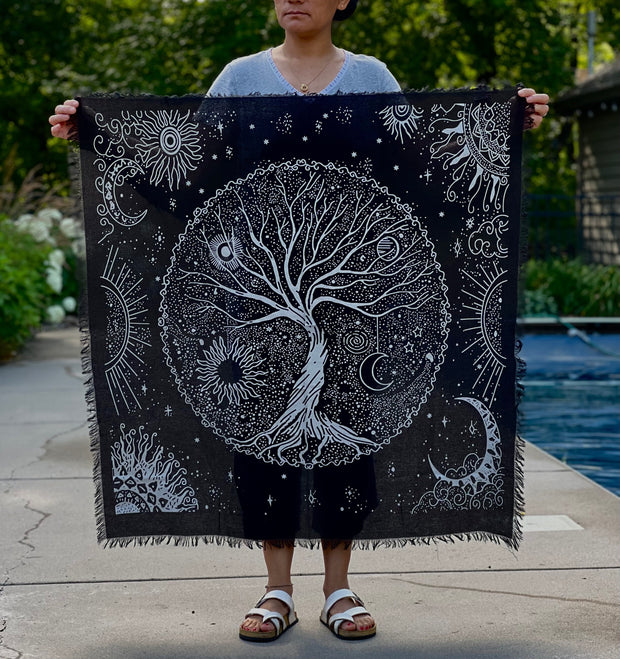 Tree Of Life Altar Cloth Tarot Witchcraft Table Cloth Cover Wall Decor 36 X 36 Inches