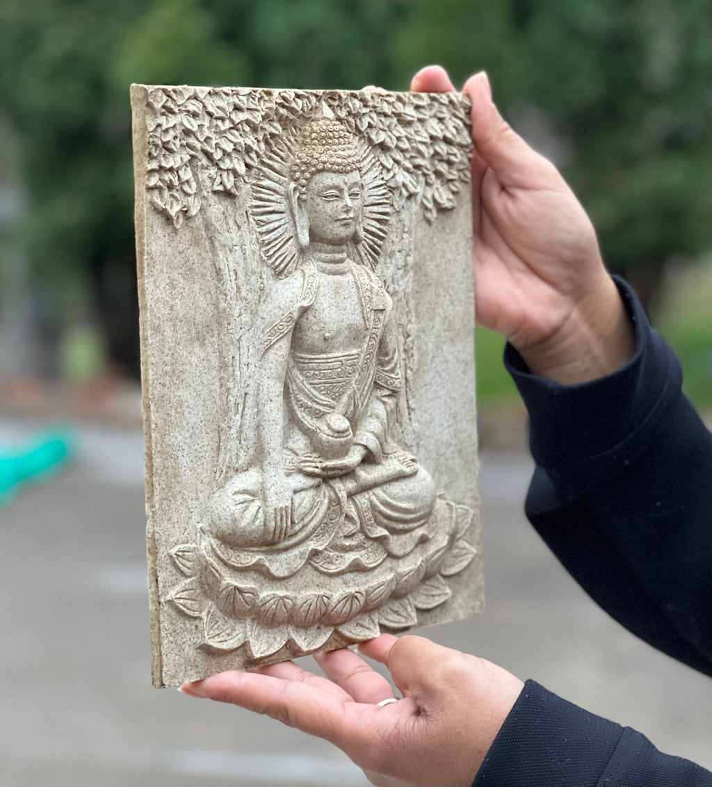 Buddha Under Bodhi Tree Wall Decor for Home Altar Shrine Meditation