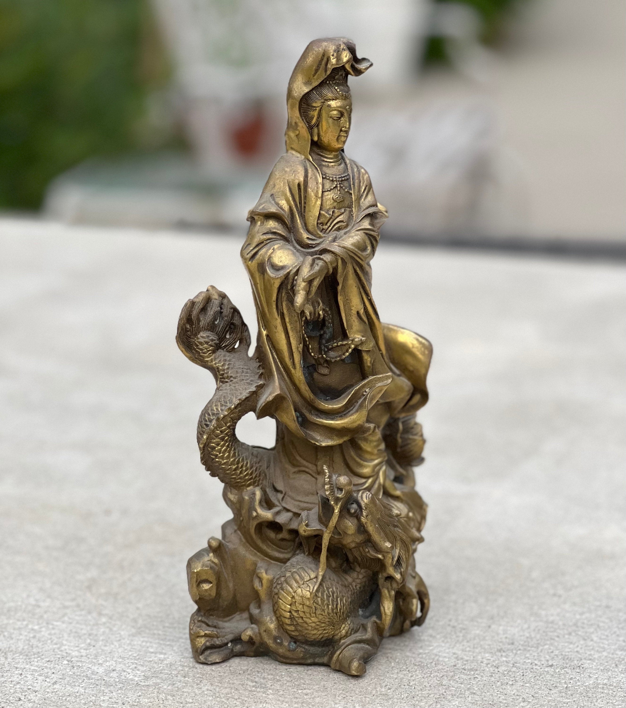 Kuan Yin Quan Yin Brass Statue Female Buddha Blessing