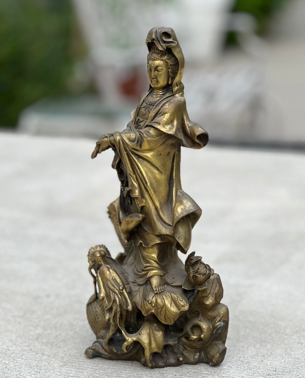 Kuan Yin Quan Yin Brass Statue Female Buddha Blessing