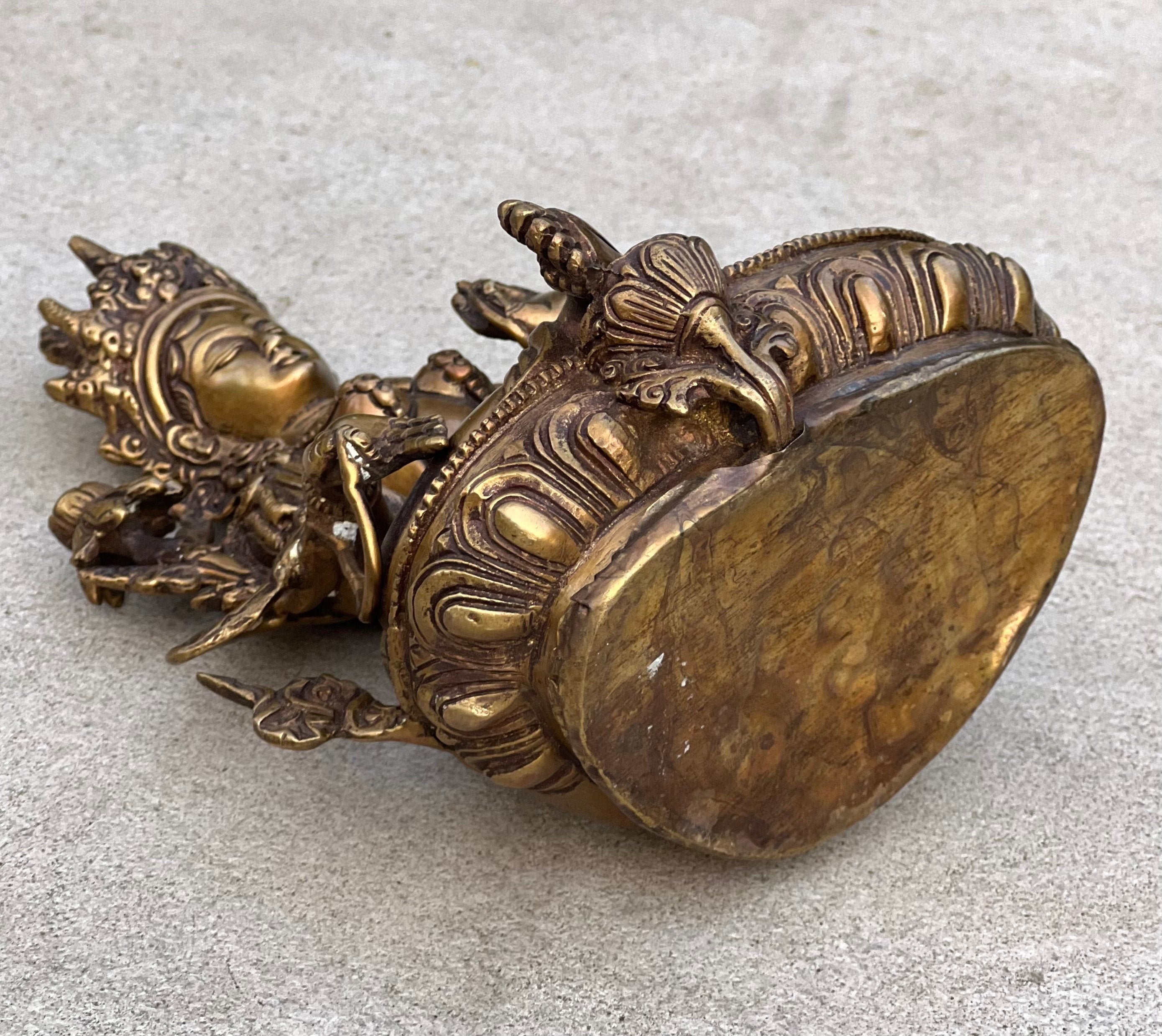 Copy of White Tara Female Buddha Statue Solid Brass for Home Altar Shrine Meditation Room 8.5 Inches Tall - DharmaObjects