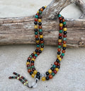 Tibetan Multi Stones 108 Beads Chakra Mala Meditation Yoga With Guru Bead - DharmaObjects