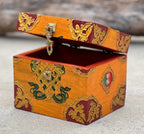 Hand Carved Painted Wooden Box Nepal Keepsake Jewelry Watch Treasures