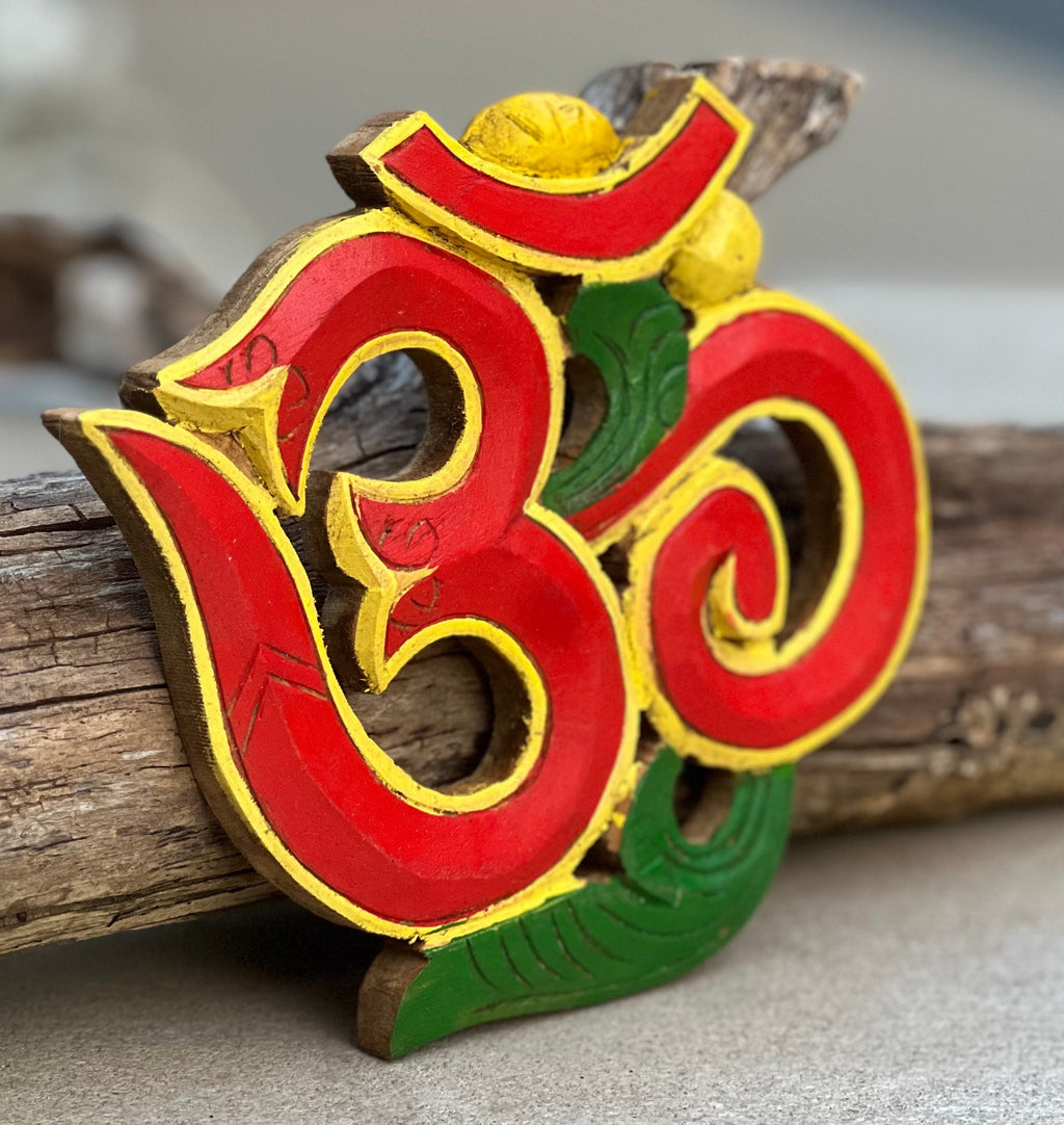 Handcrafted Om Symbol For Home Wall Mounted Art Decor Hanging Hindu Buddhist Altar Decor, Meditation Space, Yoga Studio Decor - DharmaObjects
