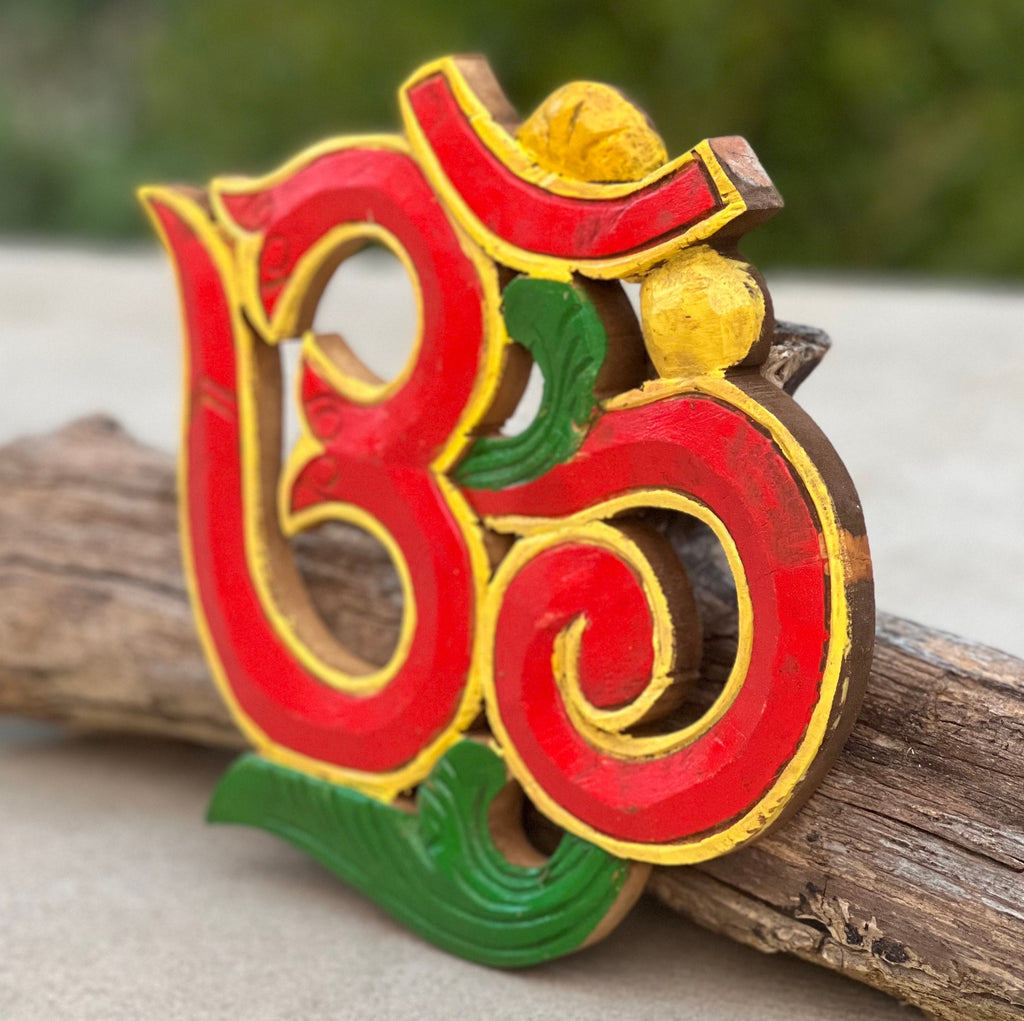 Handcrafted Om Symbol For Home Wall Mounted Art Decor Hanging Hindu Buddhist Altar Decor, Meditation Space, Yoga Studio Decor - DharmaObjects
