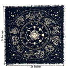 Zodiac Astrology Sun Moon Altar Cloth Tarot Witchcraft Table Cloth Cover Gold - DharmaObjects