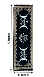 Triple Moon Long Altar Cloth Tarot Witchcraft Table Cloth Cover Wall Decor Wall Art 72 X 23 Inches