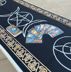 Triple Moon Long Altar Cloth Tarot Witchcraft Table Cloth Cover Wall Decor Wall Art 72 X 23 Inches