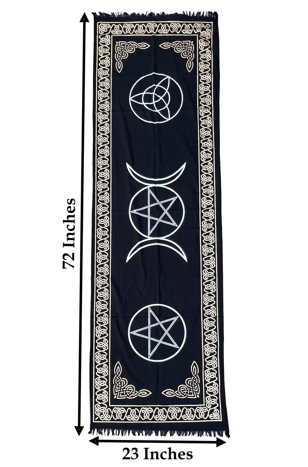 Triple Moon Long Altar Cloth Tarot Witchcraft Table Cloth Cover Wall Decor Wall Art 72 X 23 Inches