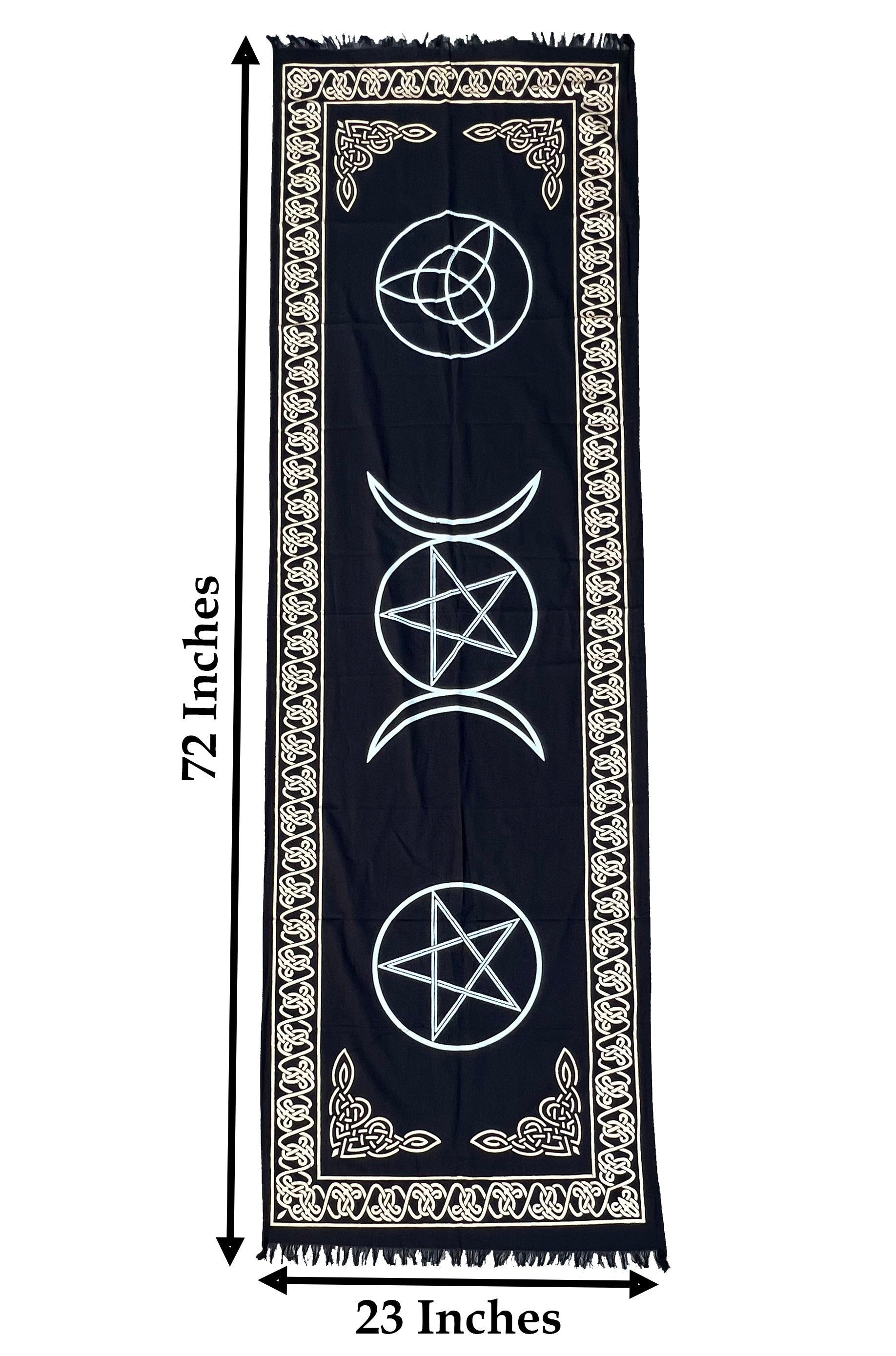 Triple Moon Long Altar Cloth Tarot Witchcraft Table Cloth Cover Wall Decor Wall Art 72 X 23 Inches