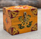 Hand Carved Painted Wooden Box Nepal Keepsake Jewelry Watch Treasures