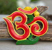 Handcrafted Om Symbol For Home Wall Mounted Art Decor Hanging Hindu Buddhist Altar Decor, Meditation Space, Yoga Studio Decor