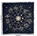 Zodiac Astrology Sun Moon Altar Cloth Tarot Witchcraft Table Cloth Cover Gold - DharmaObjects