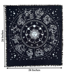 Zodiac Astrology Sun Moon Altar Cloth Tarot Witchcraft Table Cloth Cover