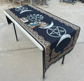 Triple Moon Long Altar Cloth Tarot Witchcraft Table Cloth Cover Wall Decor Wall Art 72 X 23 Inches - DharmaObjects