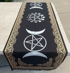 Triple Moon Long Altar Cloth Tarot Witchcraft Table Cloth Cover Wall Decor Wall Art 72 X 23 Inches - DharmaObjects