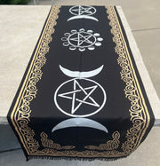 Triple Moon Long Altar Cloth Tarot Witchcraft Table Cloth Cover Wall Decor Wall Art 72 X 23 Inches