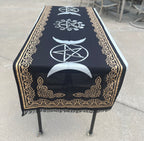 Triple Moon Long Altar Cloth Tarot Witchcraft Table Cloth Cover Wall Decor Wall Art 72 X 23 Inches - DharmaObjects