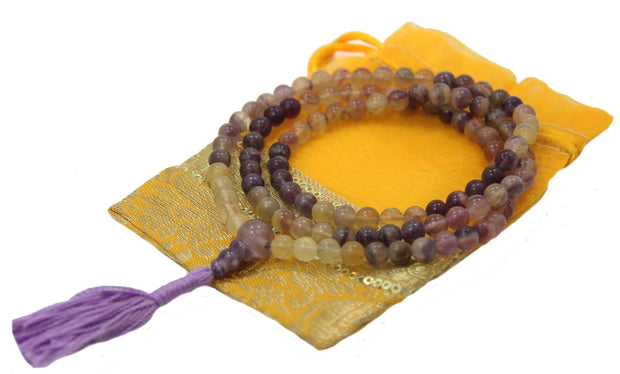 Tibetan Buddhist Tourmaline Mala / Rosary 108 Beads / Free Pouch