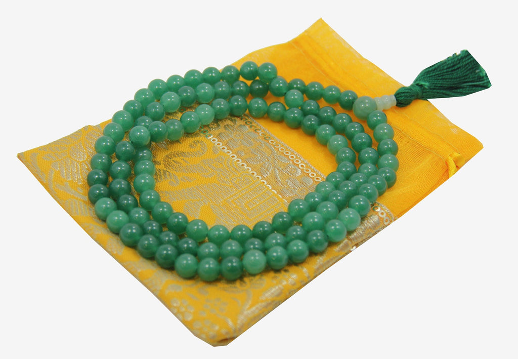 Green Onyx Mala 108 Beads – Tibetan Buddhist Meditation & Prayer Necklace