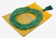 Tibetan 108 Beads Meditation Yoga Green Onyx Stone Mala With Pouch
