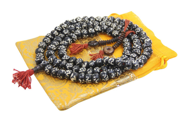Tibetan Meditation and Yoga Hindu Om Aum 108 Beads Mala with Counter