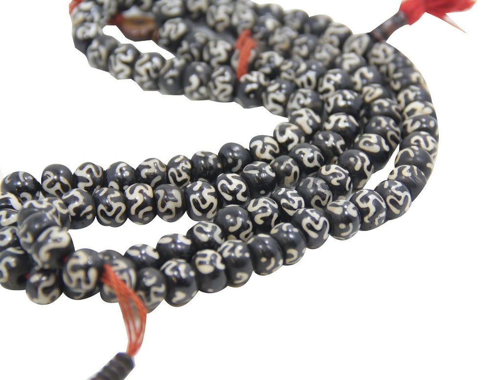 Tibetan Meditation and Yoga Hindu Om Aum 108 Beads Mala with Counter - DharmaObjects