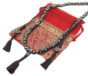Tibetan Buddhist Spiral Mala Necklace 108 Yak Bone Beads Counter Free Silk Pouch