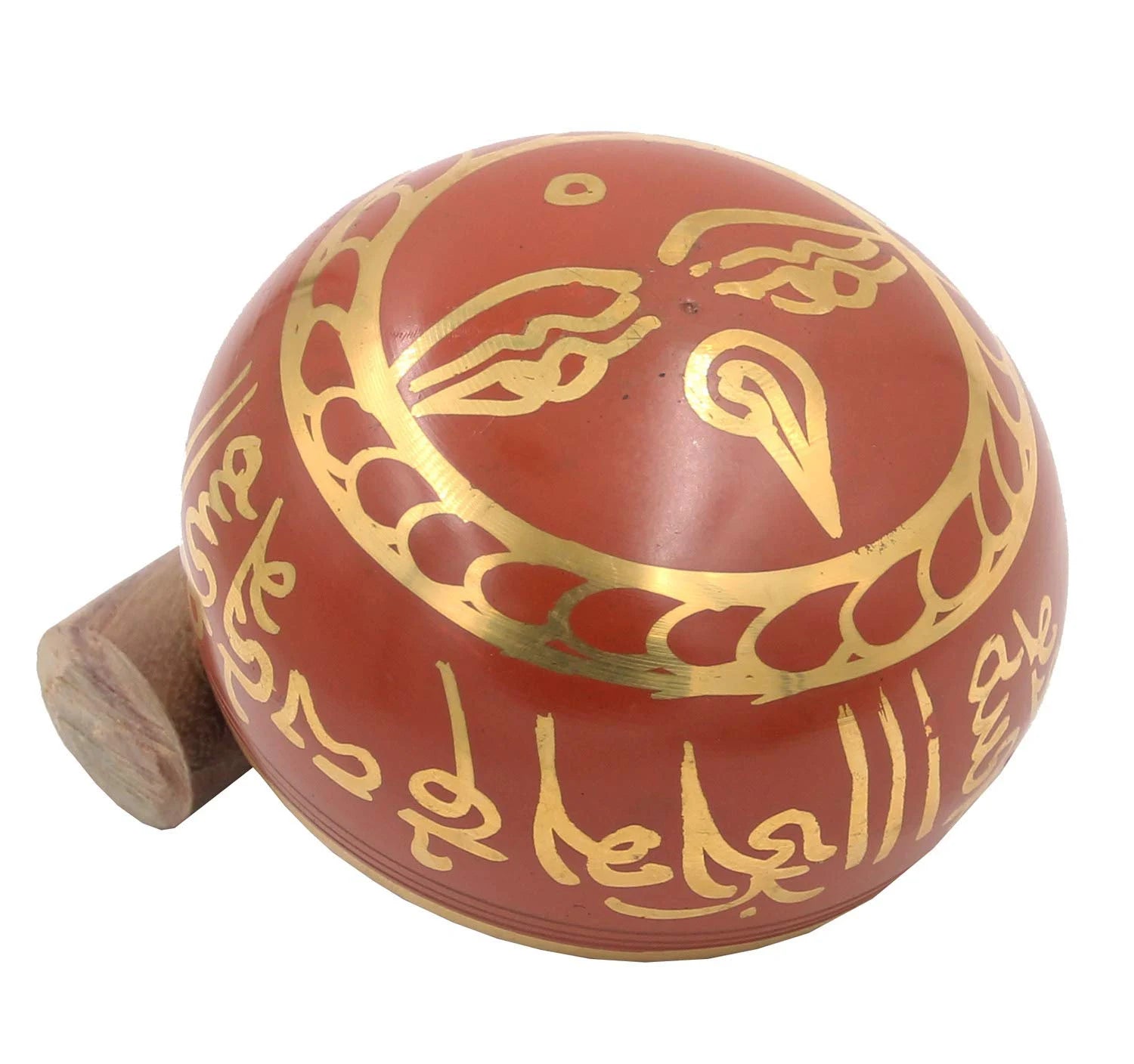 Tibetan Om Mani Singing Bowl Set – Meditation Bowl with Rosewood Mallet, Brocade Cushion & Carry Bag for Yoga, Prayer & Chakra Healing - DharmaObjects