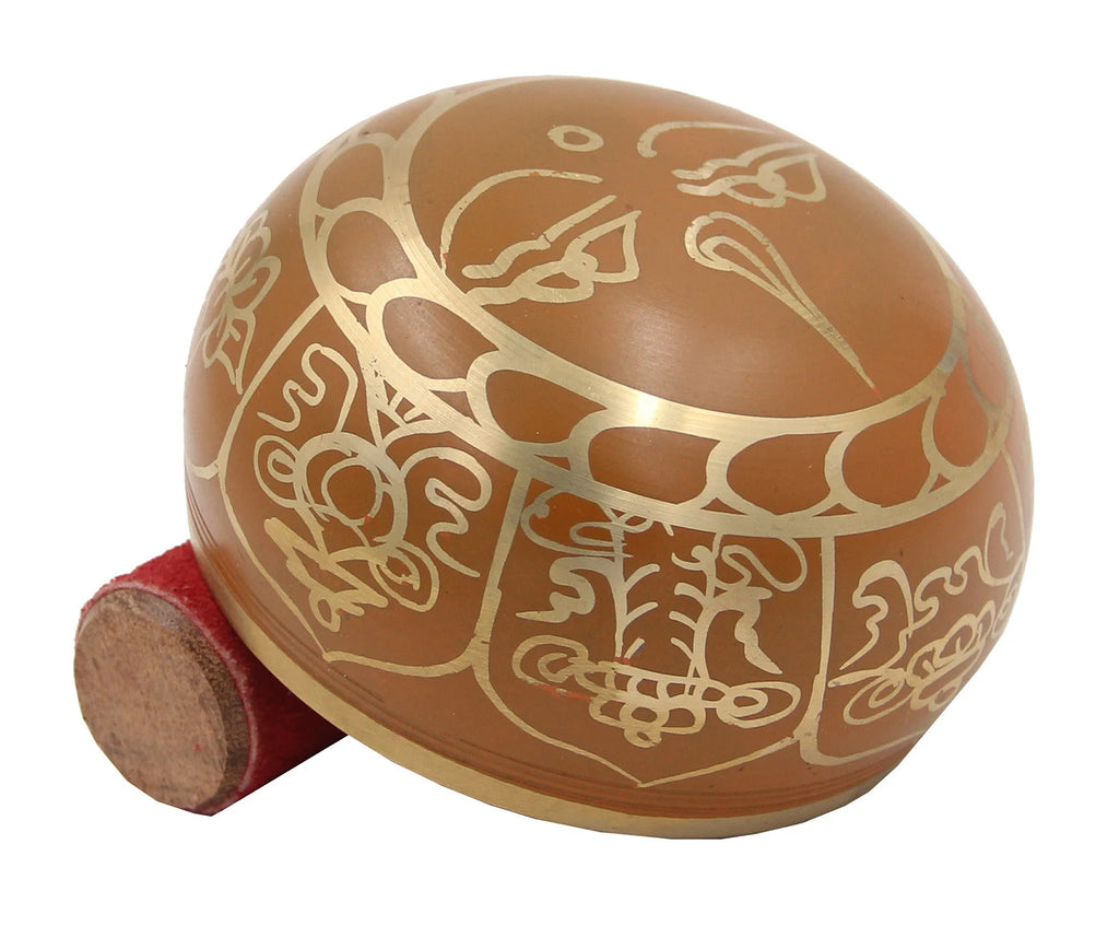 Tibetan 8 Lucky Symbols Singing Bowl Complete Set ~ With Mallet, Brocade Cushion & Carry Bag ~ For Meditation, Chakra Healing, Prayer, Yoga - DharmaObjects