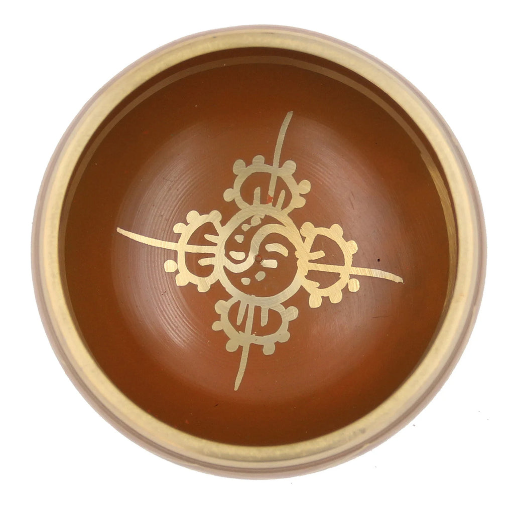 Tibetan 8 Lucky Symbols Singing Bowl Complete Set ~ With Mallet, Brocade Cushion & Carry Bag ~ For Meditation, Chakra Healing, Prayer, Yoga - DharmaObjects
