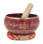 Tibetan Extra Large Om Mani Singing Bowl 5.5" – Meditation Bowl with Wooden Mallet & Brocade Cushion for Yoga, Chakra Healing & Mindfulness - DharmaObjects