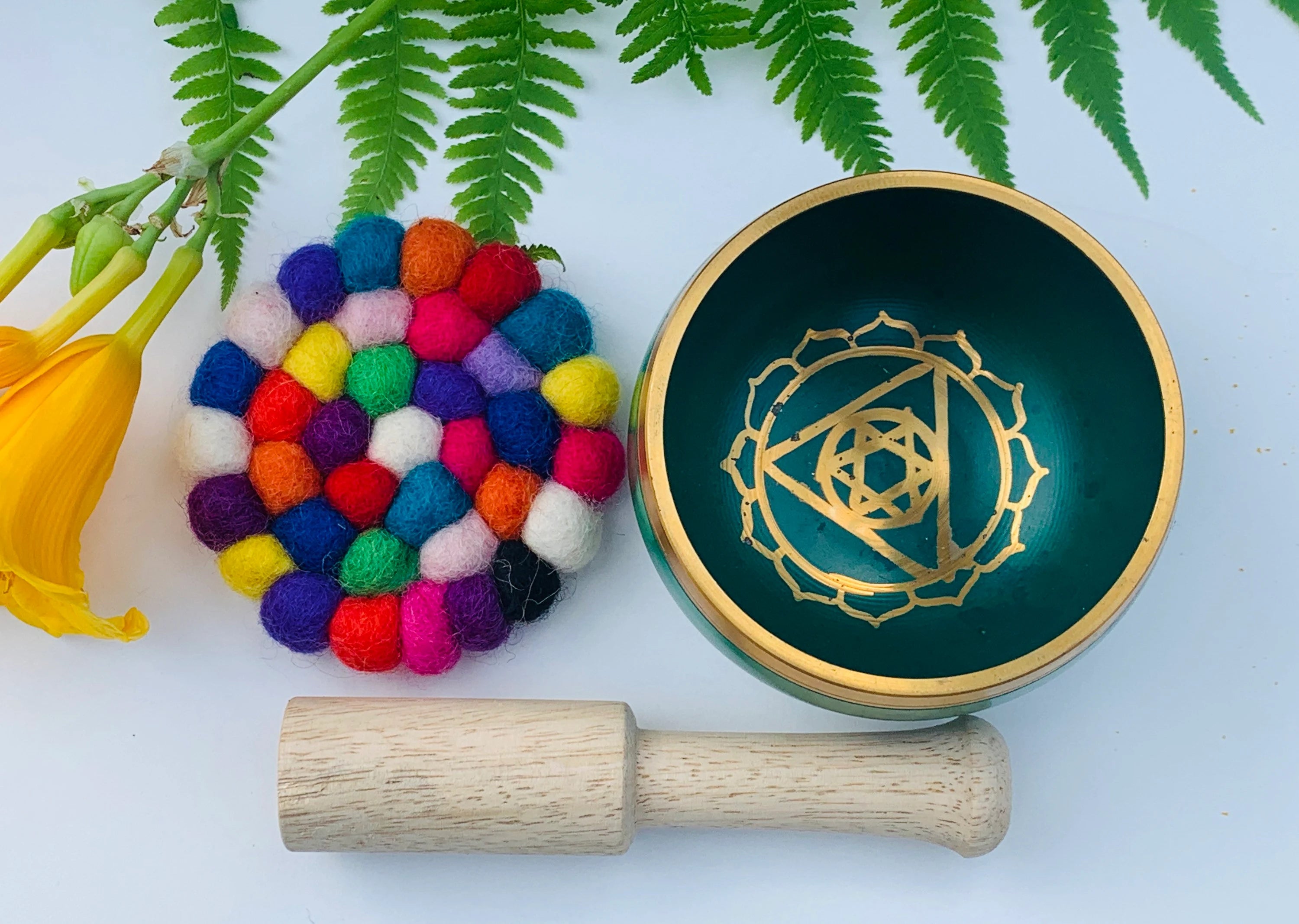 Tibetan Singing Bowl Charka Complete Set Palm Size ~ For Meditation, Chakra Healing, Prayer, Yoga - DharmaObjects