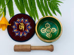 Tibetan Om Mani Singing Bowl Set – Meditation Bowl with Wooden Mallet, Mat Cushion & Handmade Gift Box for Yoga, Prayer & Chakra Healing - DharmaObjects