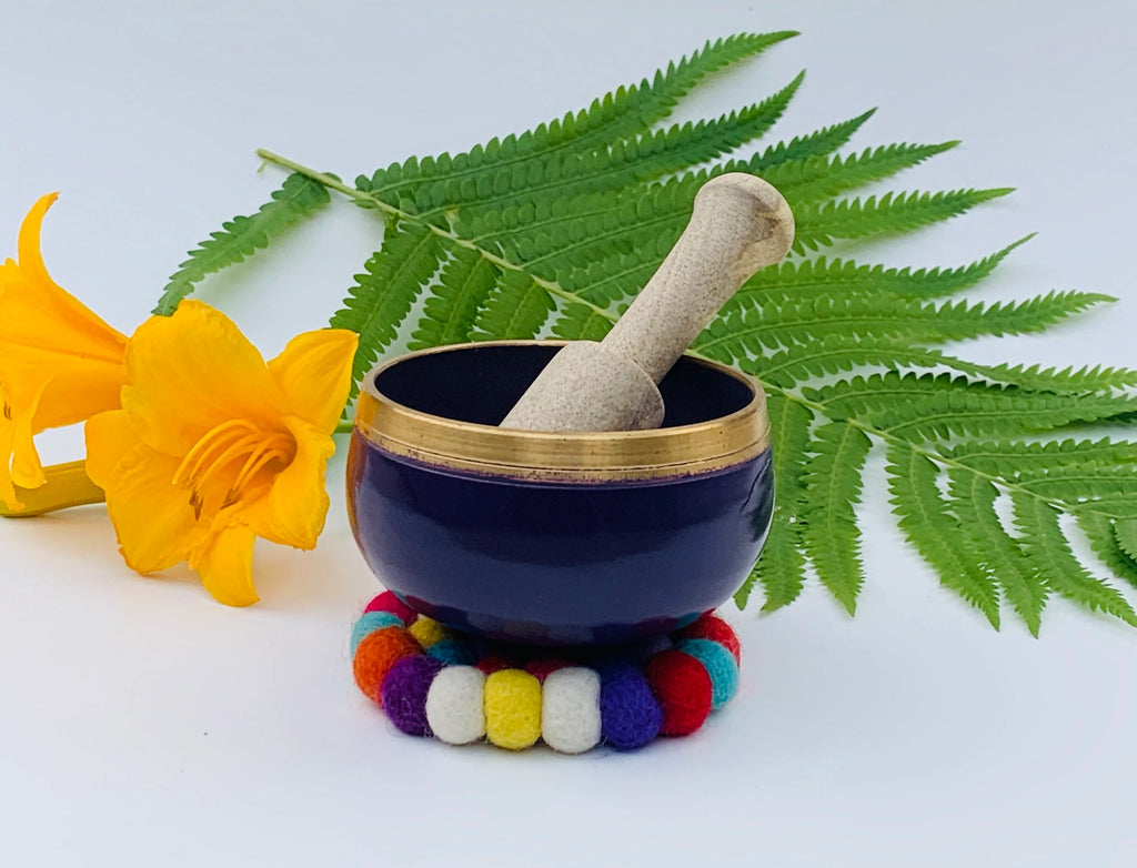 Tibetan Singing Bowl Charka Complete Set Palm Size ~ For Meditation, Chakra Healing, Prayer, Yoga - DharmaObjects
