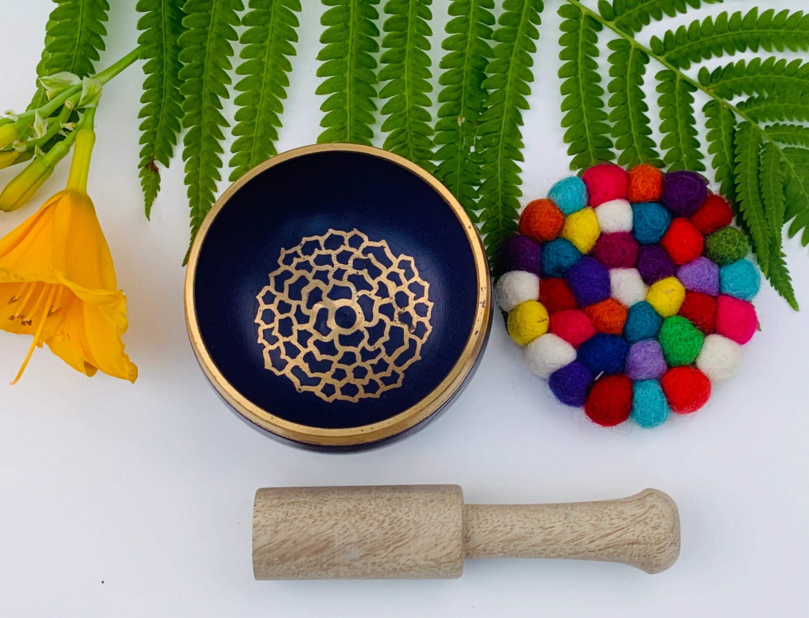 Tibetan Singing Bowl Charka Complete Set Palm Size ~ For Meditation, Chakra Healing, Prayer, Yoga - DharmaObjects