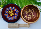 Tibetan Om Mani Singing Bowl Set – Meditation Bowl with Wooden Mallet, Mat Cushion & Handmade Gift Box for Yoga, Prayer & Chakra Healing - DharmaObjects