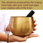 5.5 Inch Tibetan Pro Meditation Singing Bowl Set | Deep Sound Healing Bowl with Mallet & Cushion | Handmade in Nepal - DharmaObjects